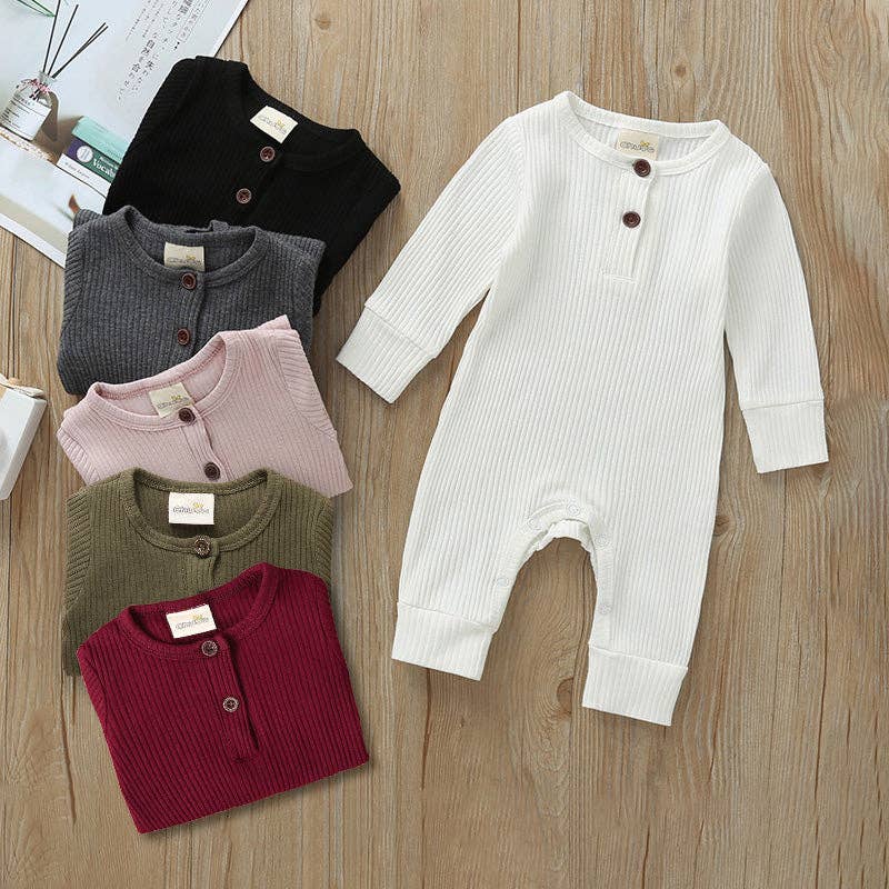 Baby Boy / Girl Cotton Knitted Style  Cardigan Jumpsuit: Pink / 3-6 Months