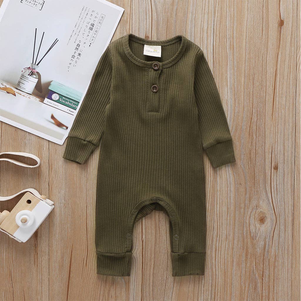 Baby Boy / Girl Cotton Knitted Style  Cardigan Jumpsuit: Black / 9-12 Months