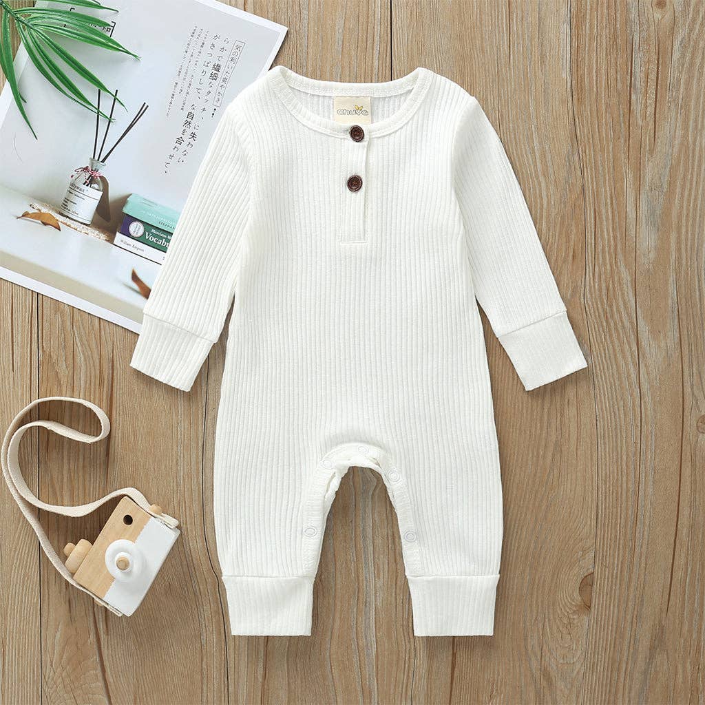 Baby Boy / Girl Cotton Knitted Style  Cardigan Jumpsuit: Pink / 3-6 Months