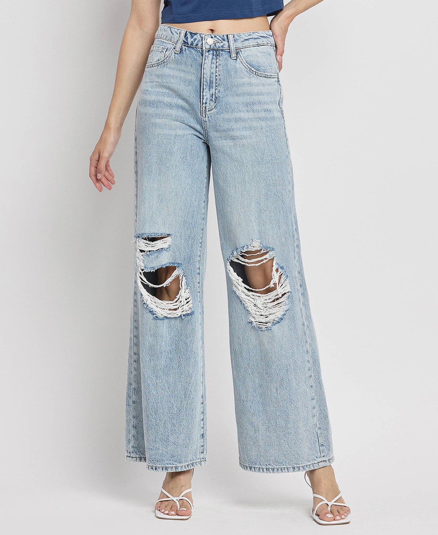 SUPER HIGH RISE WIDE LEG JEANS