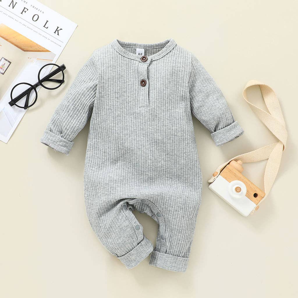 Baby Boy / Girl Cotton Knitted Style  Cardigan Jumpsuit: Pink / 3-6 Months