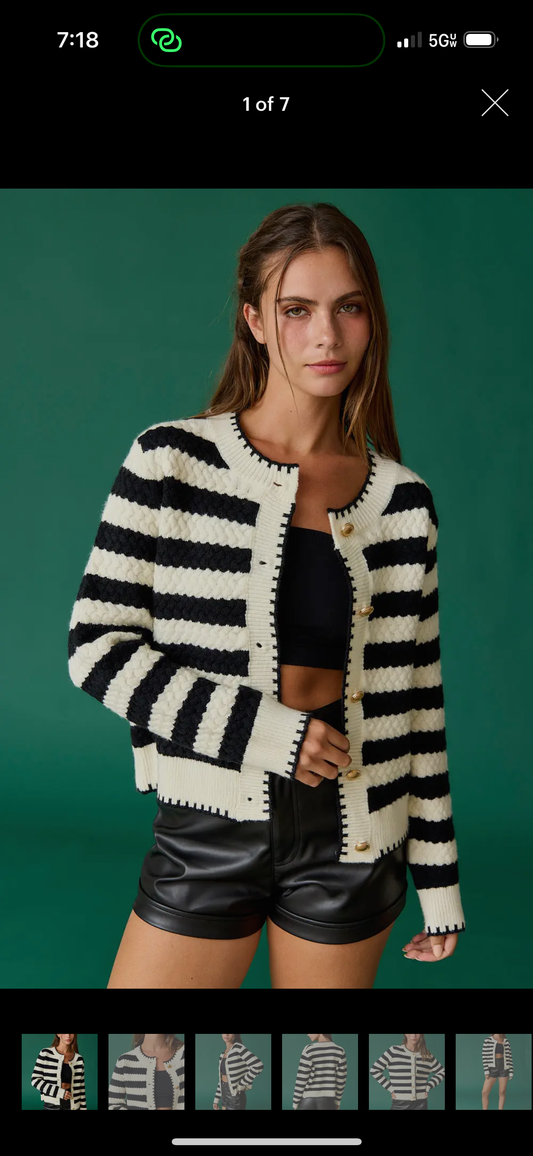 Mia striped cardigan