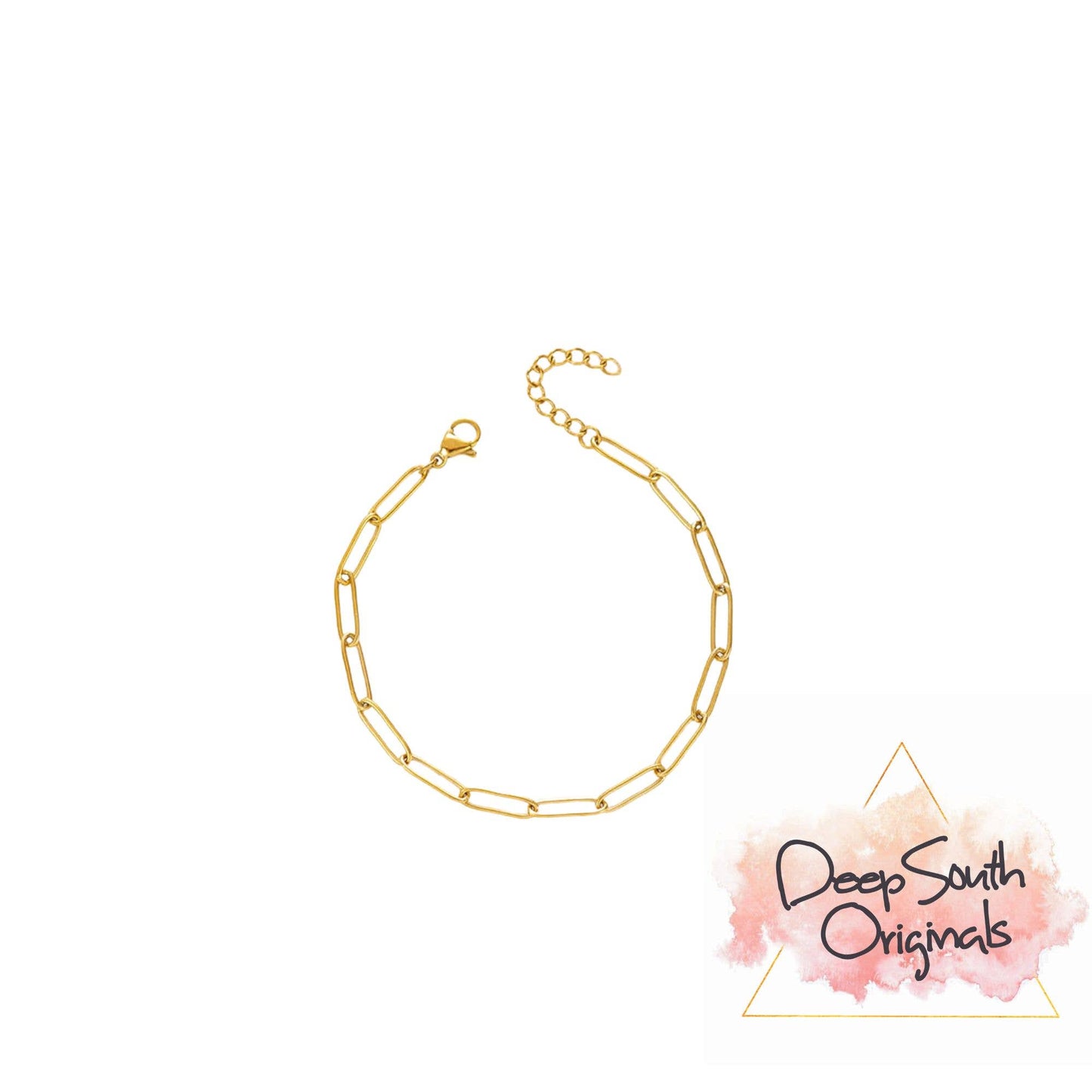 18k Gold Plated Paperclip Chain Bracelet (Waterproof)