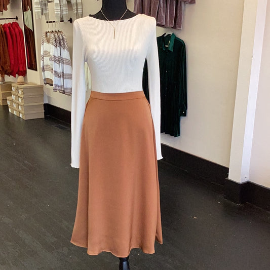 Bronze silk skirt