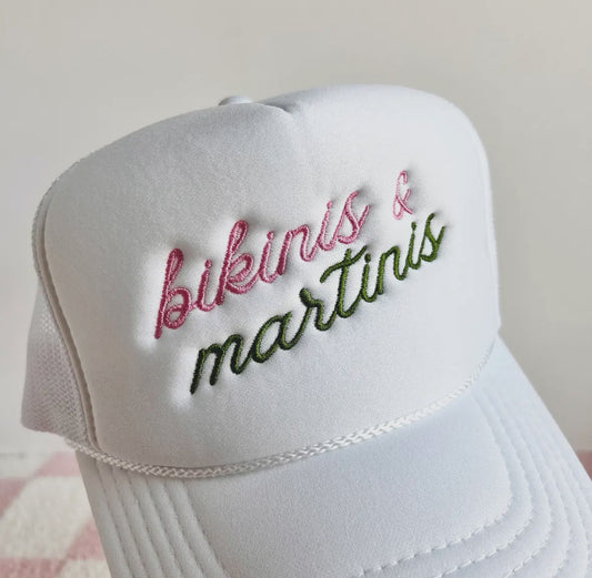 Bikinis & martinis trucker hat