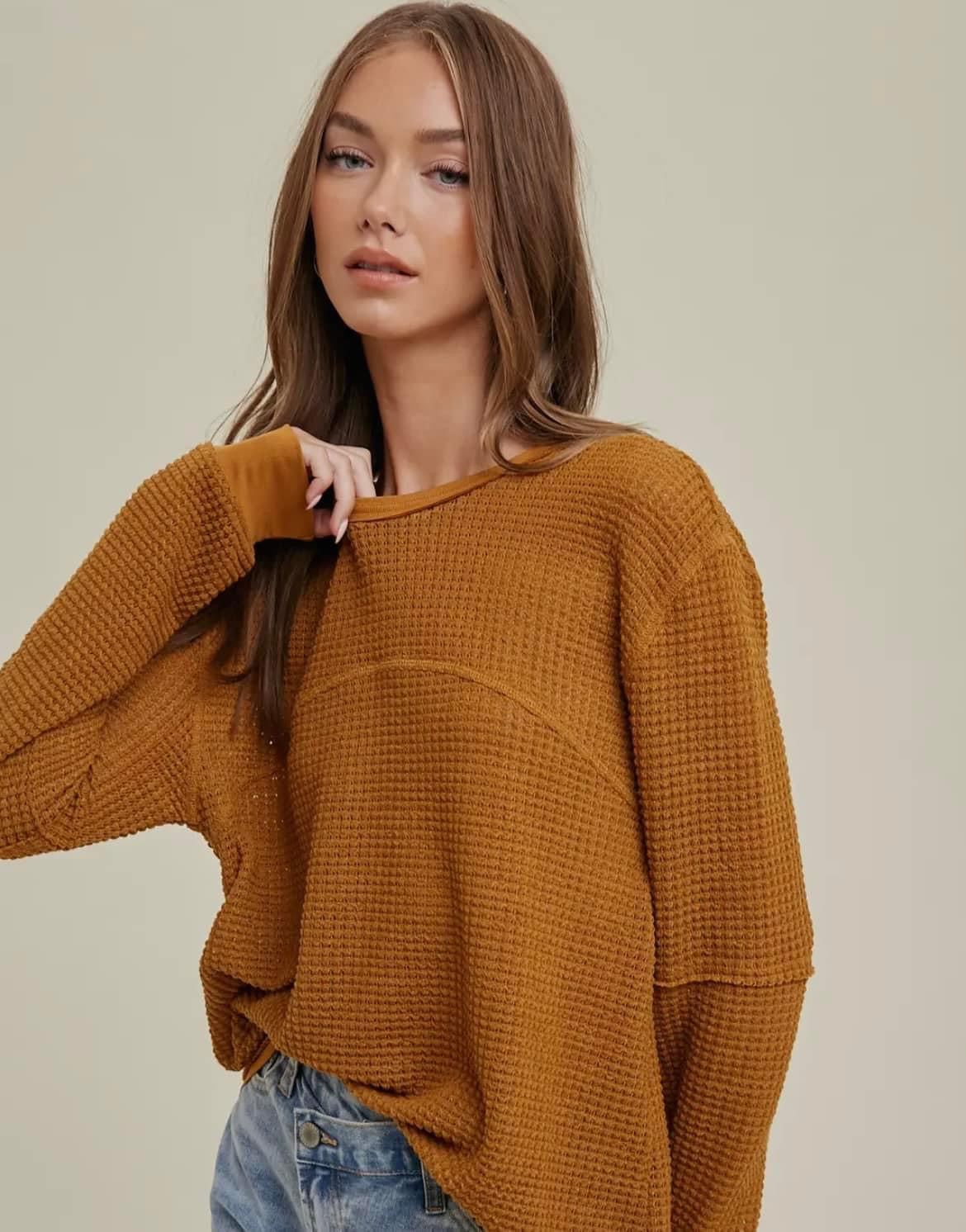 Jazmine waffle sweater