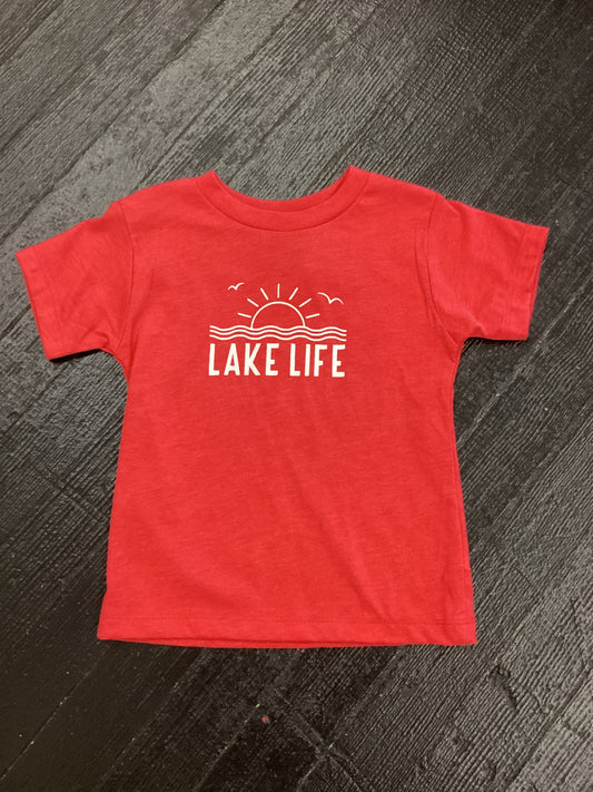 Toddler lake life tee red