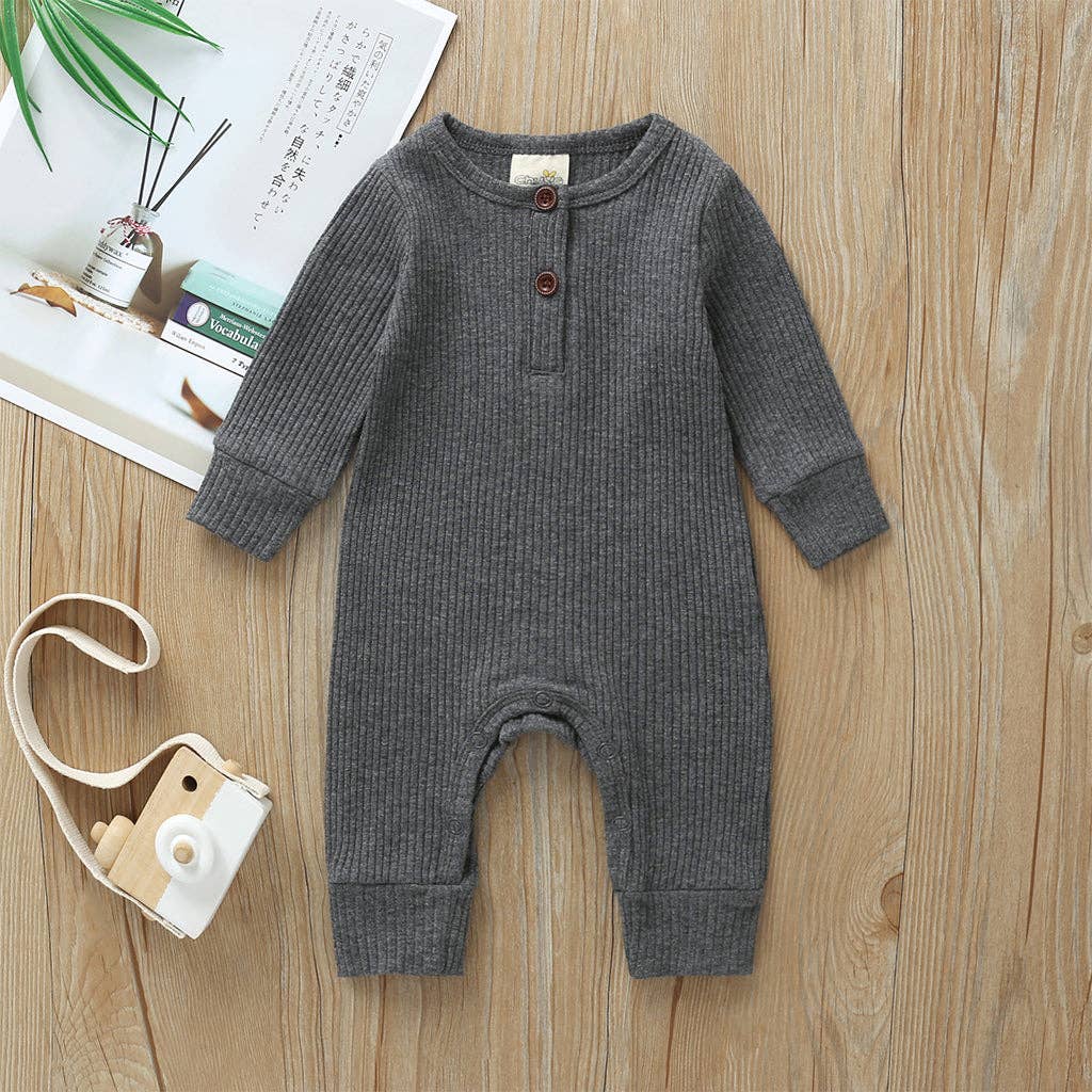 Baby Boy / Girl Cotton Knitted Style  Cardigan Jumpsuit: Pink / 3-6 Months