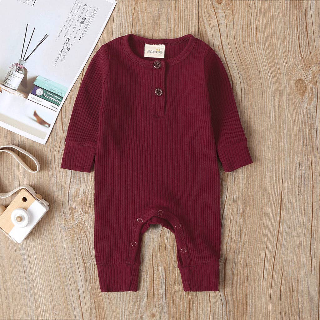 Baby Boy / Girl Cotton Knitted Style  Cardigan Jumpsuit: Pink / 3-6 Months