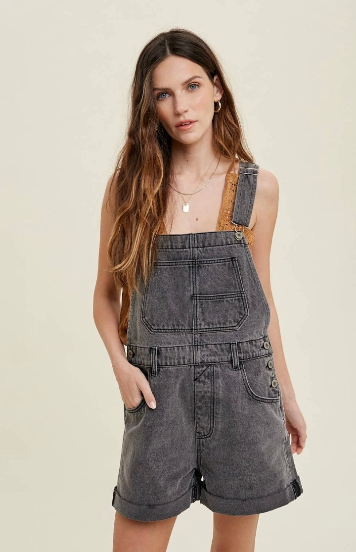 Charcoal Denim Overalls