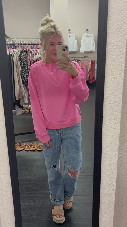 Hot pink sweatshirt