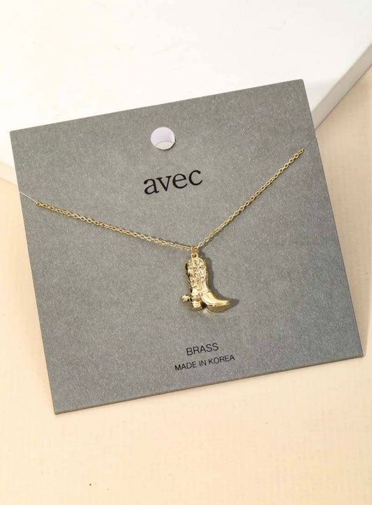 Cowboy boot charm necklace