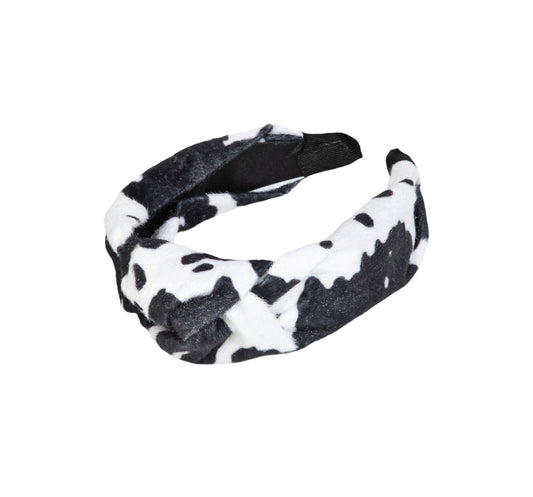 Cow print headband B&W