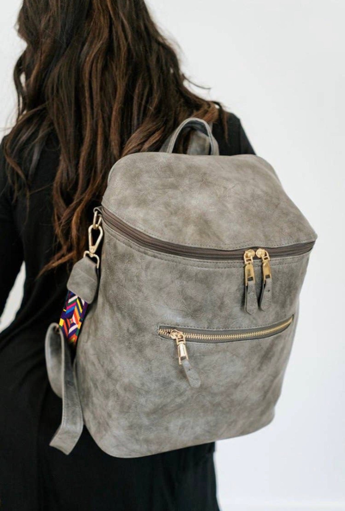Double pocket backpack purse