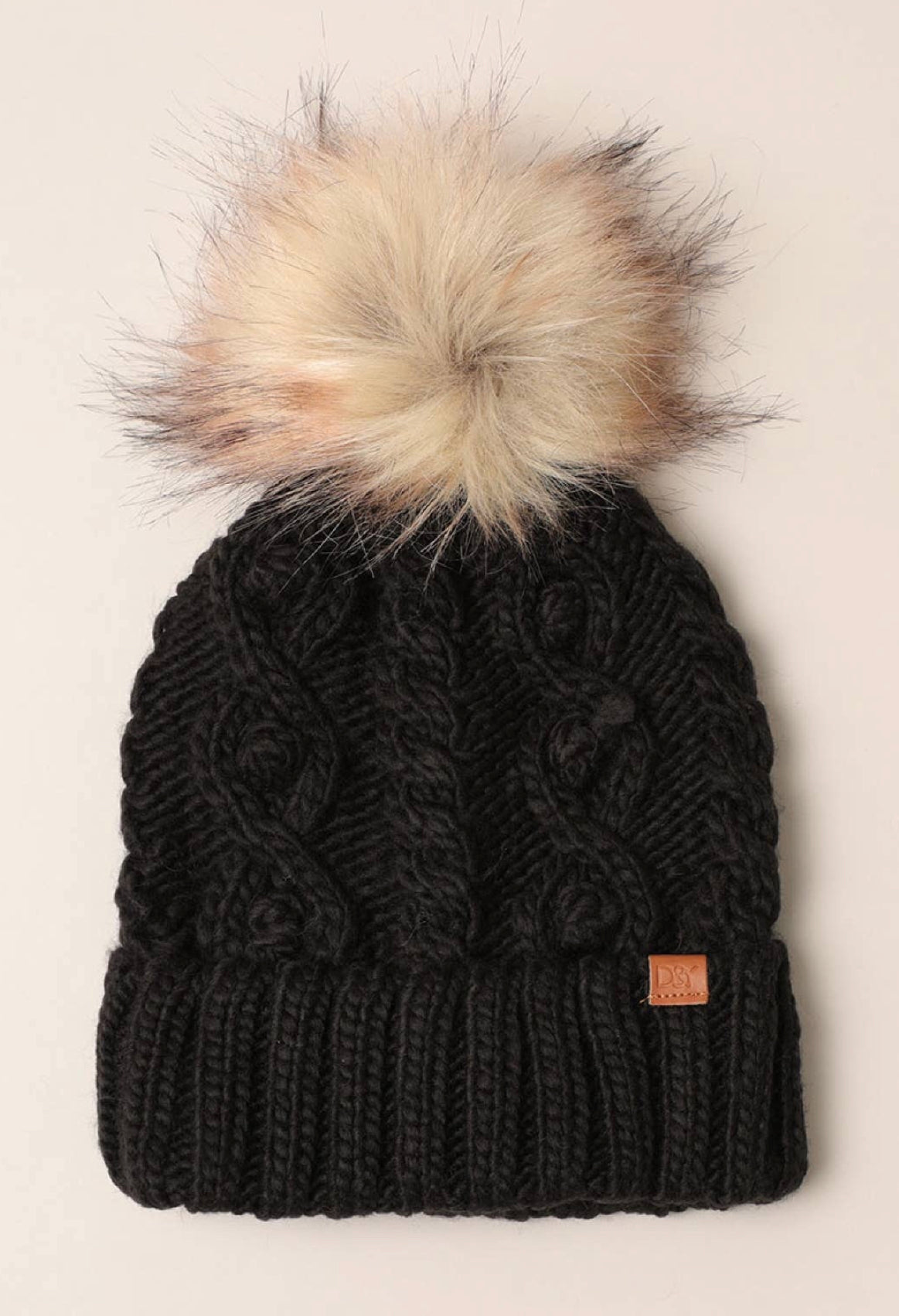 Black Pom beanie